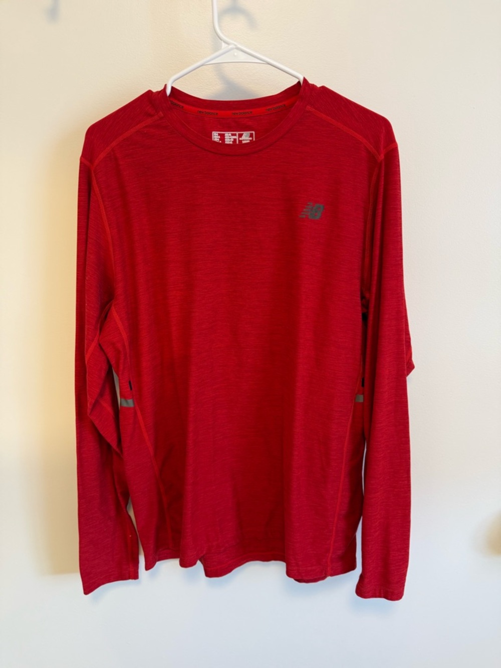 New Balance Men's Red Long-Sleeve Athletic Top